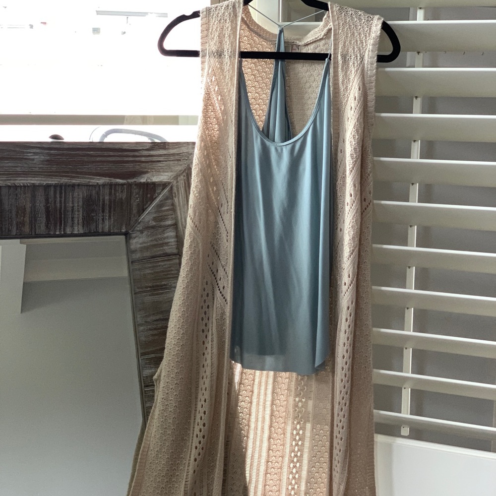 It’s Our Time Sleeveless Tan Cardigan